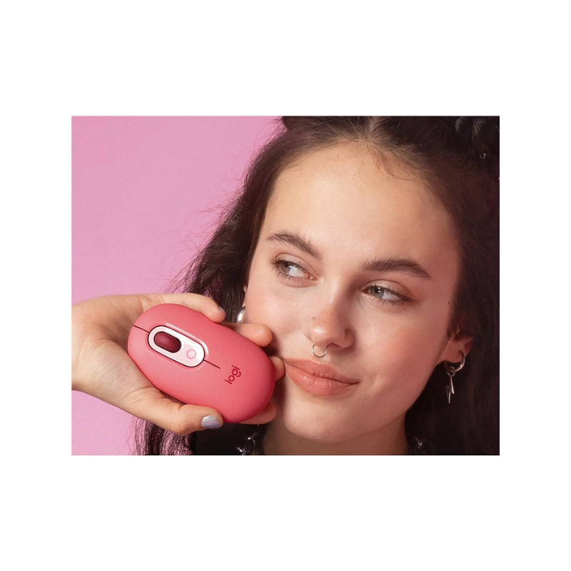 Mouse inalámbrico bluetooth Logitech Pop Rosado